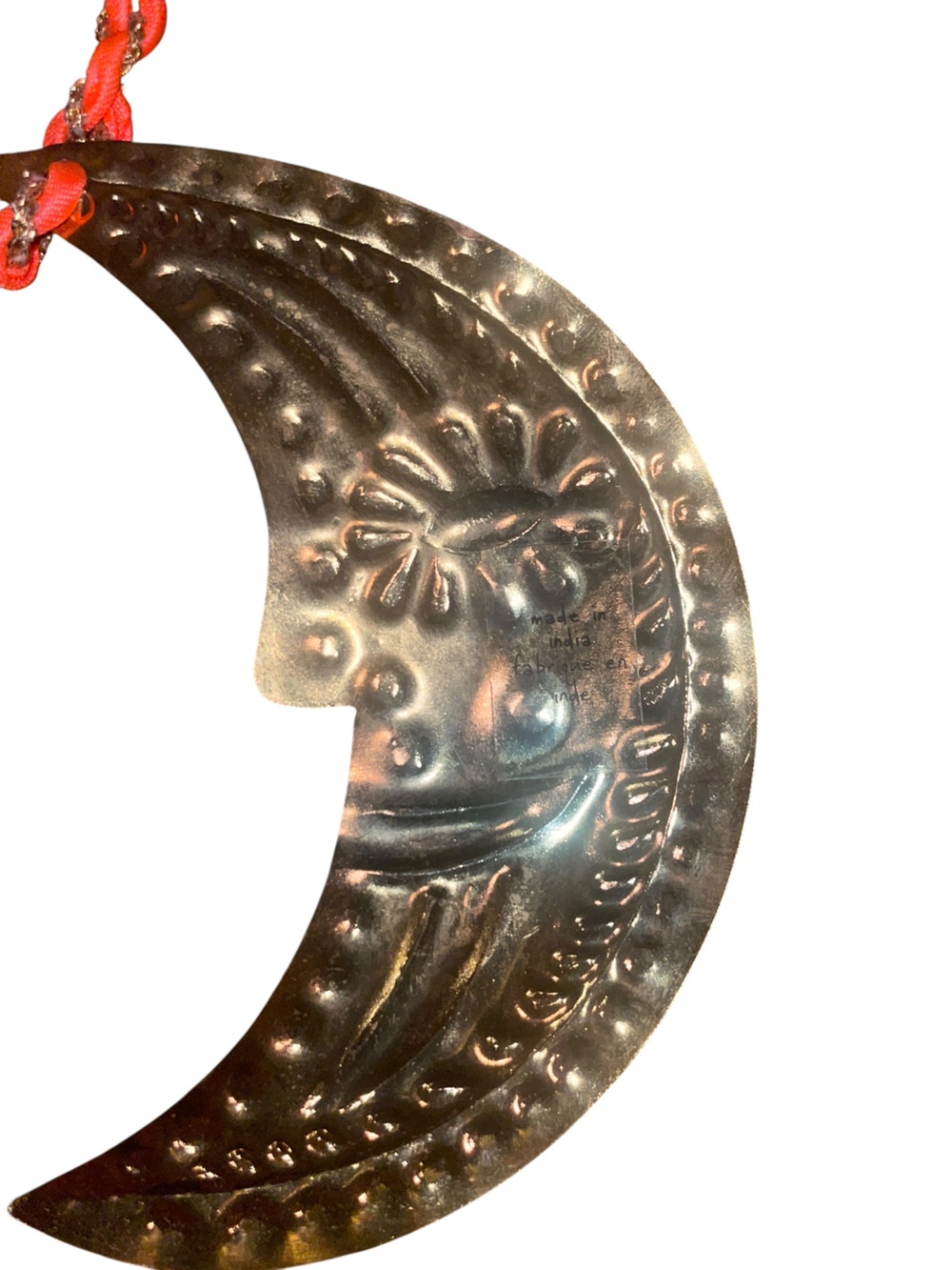 Free People Gold Crescent Tin Ornament NWT - Picture 2 of 3